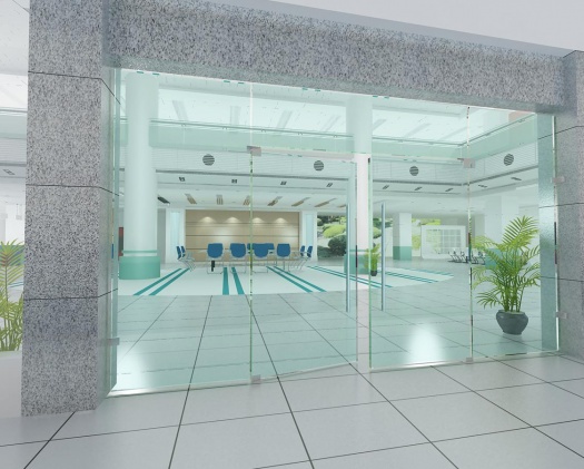 Cửa kính cường lưc mở